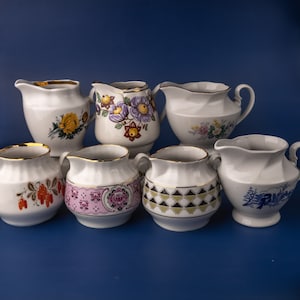 Riga porcelain vintage creamer Small milk jug Floral milk pitcher