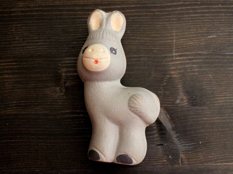 Vintage rubber donkey toy 1950s toys / Bath pool toy Small Etsy