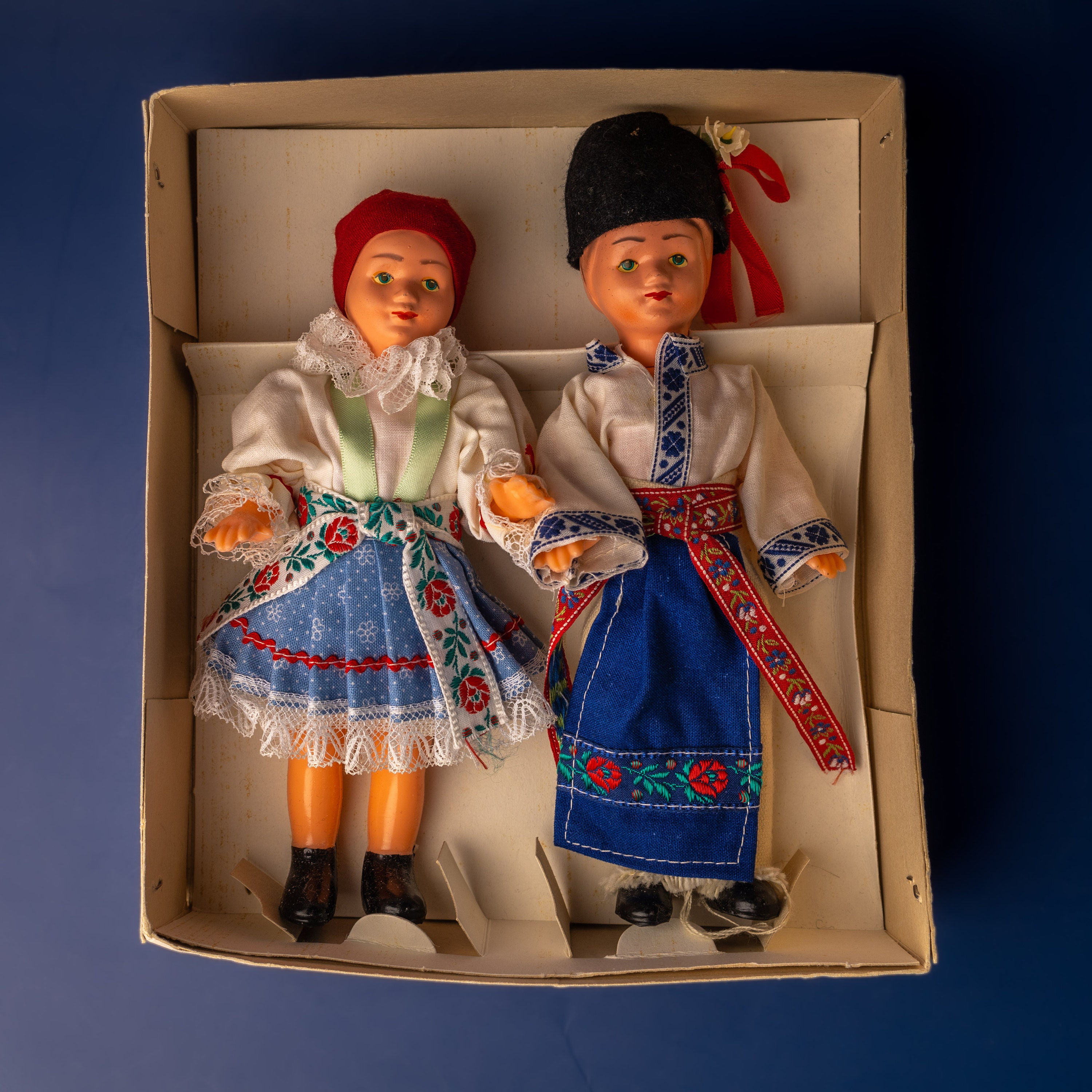 Vintage Czech Folk Art Dolls: Lidova Tvorba Rubber Dolls in Box - Etsy