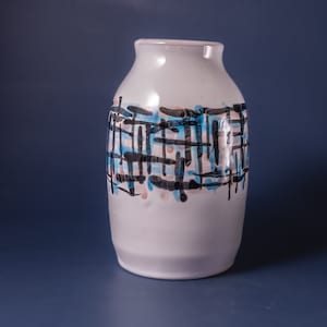 Unique stoneware vase white Cute ceramic flower vase Modern ceramics 1980s