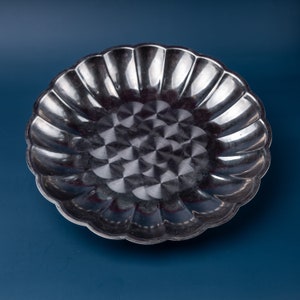 Ornate metal cake stand Cookie Serving Tray serving platter footed bowl pedestal tray 1970s