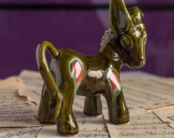 Mid Century Modern Ceramic Donkey Figurine - Trentham Pottery Animal Sculpture