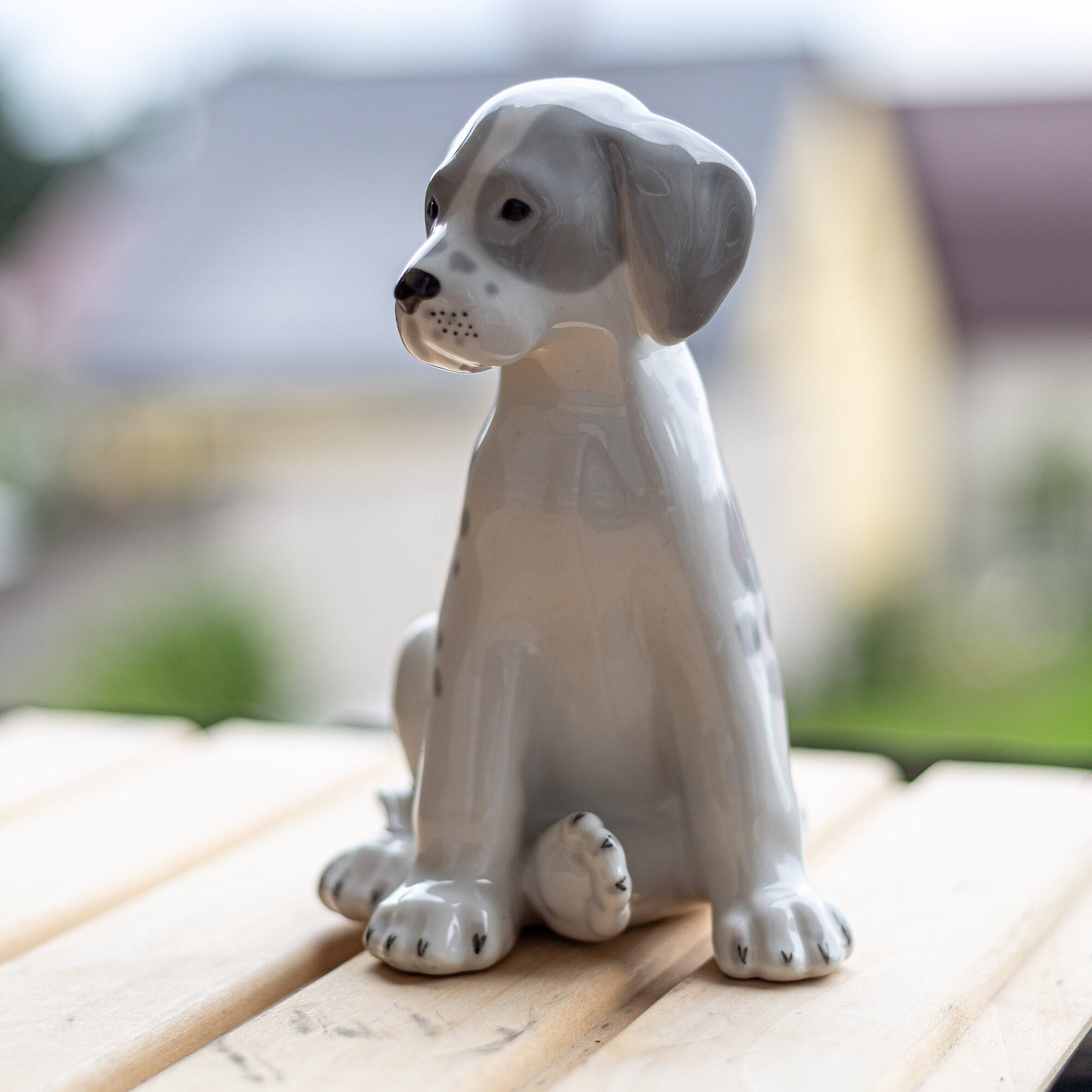 ヴィンテージ LFZ 磁器製ダルメシアンの置物：コレクター向け陶器の
