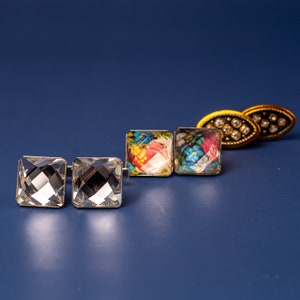 Vintage geometric cufflinks Wedding groomsmen cufflinks Men&#39;s jewelry Father&#39;s day gift