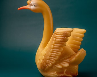 Soviet rubber toy Swan figurine Old bath toy Bird doll Vintage nursery decor
