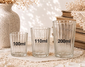 Kleines russisches facettiertes Glas 100 ml, Set mit 6 Stück, russisches facettiertes Glas 100 ml, russisches Wodkaglas, Stopka