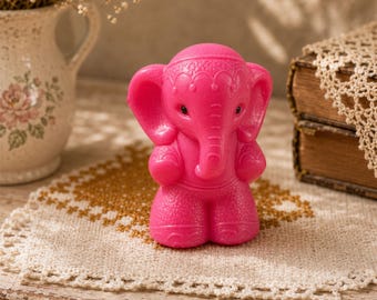 Soviet plastic toy Pink elephant bath toy Plastic animal doll baby toddler toys