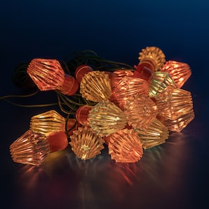 Christmas garland with lights vintage Fairy string lights in box Christmas tree decor USSR