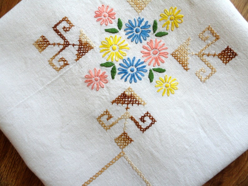 Cross Stitch Garden Tablecloth