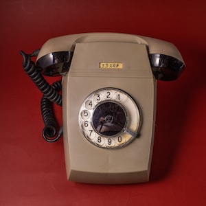 Collectible wall mounted phone Industrial dial telephone loft decor Landline phone