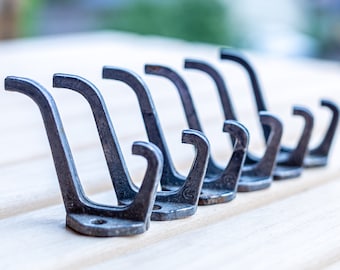 6x Vintage wall hooks Aluminum coat hooks Bathroom towel hooks Clothing rack industrial decor