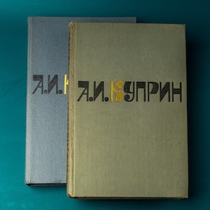 Aleksandr Kuprin old book in Russian vintage adventure books in 2 volumes Grey hardcover book