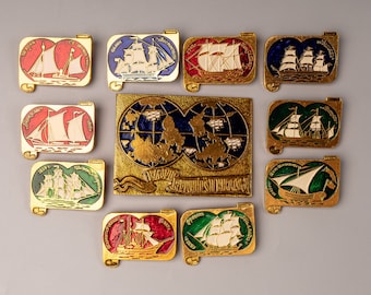 Insignias coleccionables de barcos, juego de pines esmaltados para barcos, recuerdos náuticos, pines de marineros