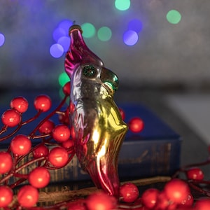 Vintage Christmas decorations Mercury glass bird Parrot ornament Christmas tree blown glass ornaments