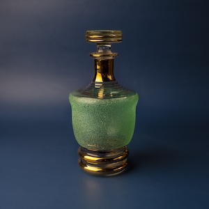 Vintage decanter green Whiskey decanter with stopper Colored glass liquor decanter