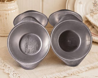 Vintage Aluminum Soup Bowls for picnic - Set of 4 USSR Camping Dishes
