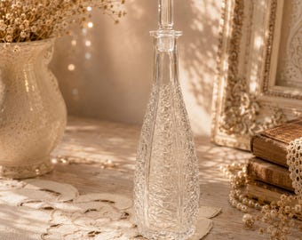 Vintage Cut Crystal Whiskey Decanter with Stopper - USSR Barware