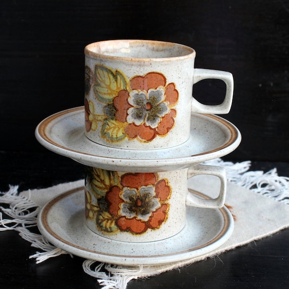 Vintage Floral Doverstone Mugs Made in England 