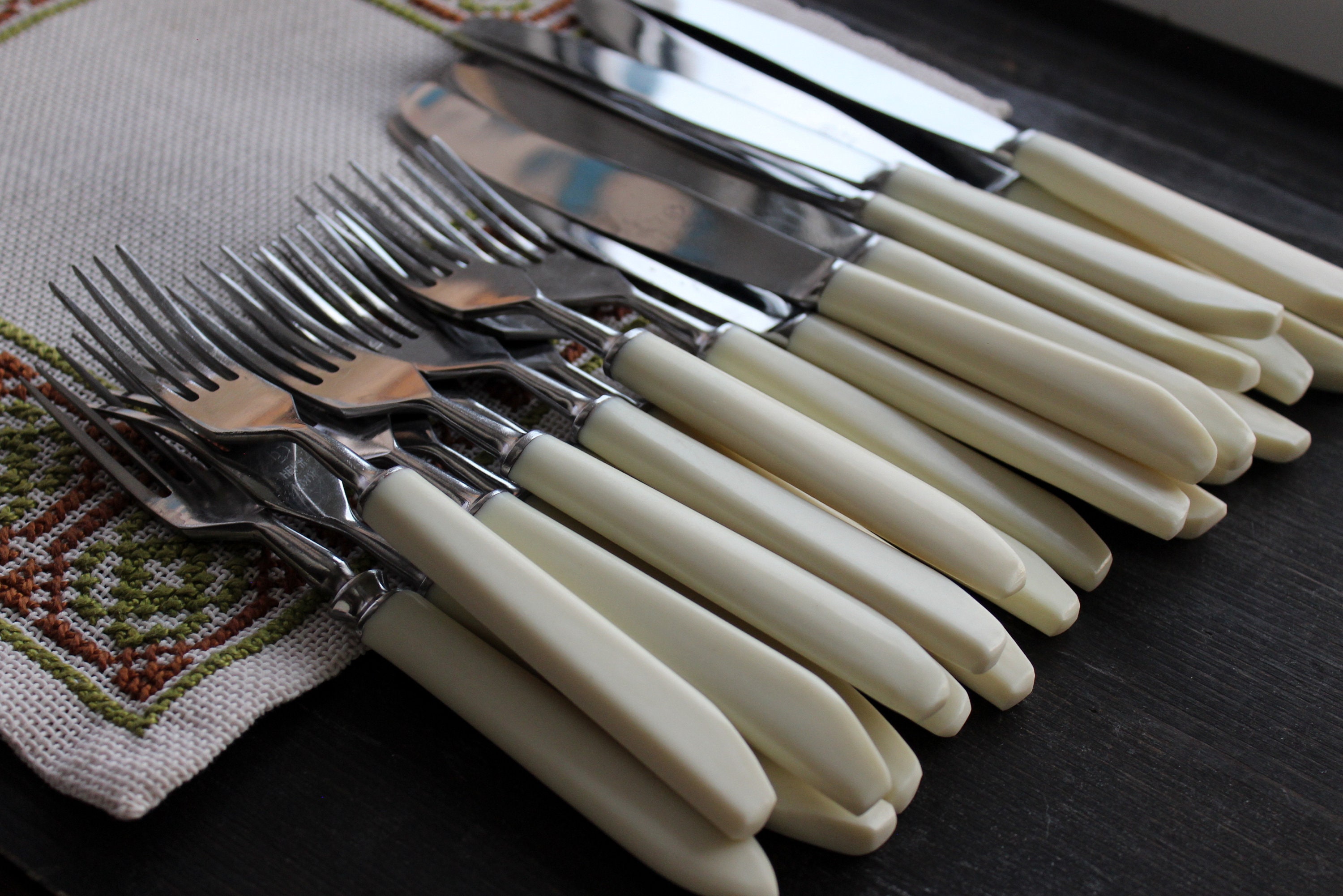 Bakelite cutlery set x24 / 12 Knives and 12 forks with Etsy