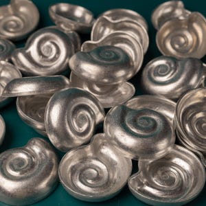 36x Vintage Shell Cookie Molds: Oreshki Baking Forms, Primitive Kitchen Tools