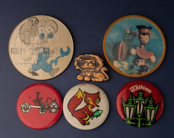 6x Kids cartoon pin badge Plastic 3D stereo pin Lion animal pins for children