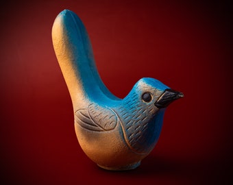 Vintage Quietschspielzeug blauer Vogel Gummispielzeug Sowjetisches Badespielzeug Antike Puppe Vintage Kinderzimmer Dekor