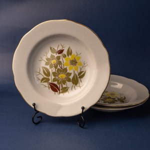 Ceramic serving bowl large White yellow floral bowl Cottage core farmhouse decor