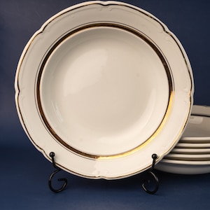 Vintage soup bowls Porcelain cereal bowl Faience minimalist plates Ceramic salad bowl 60s