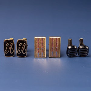 Vintage geometric cufflinks Wedding groomsmen cufflinks Men&#39;s jewelry Father&#39;s day gift