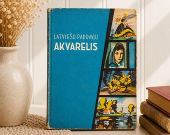 Vintage Latvian Art Book: 1960s Watercolor Painting Illustrations (Latvian Language)