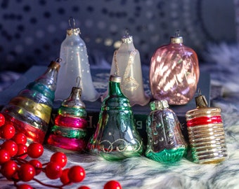 Vintage Weihnachtsschmuck Merkurglas Weihnachtsglocken Baum hängen Dekor