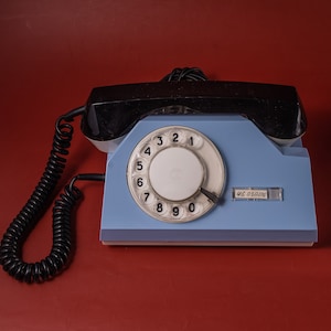 Vintage rotary phone blue TA-72 Old fashioned Retro telephone Desk dial landline phone office decor
