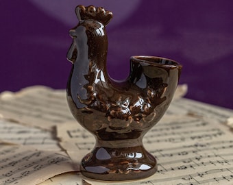 Vintage HJO Rooster Planter: Scandinavian Ceramic Bird Figurine