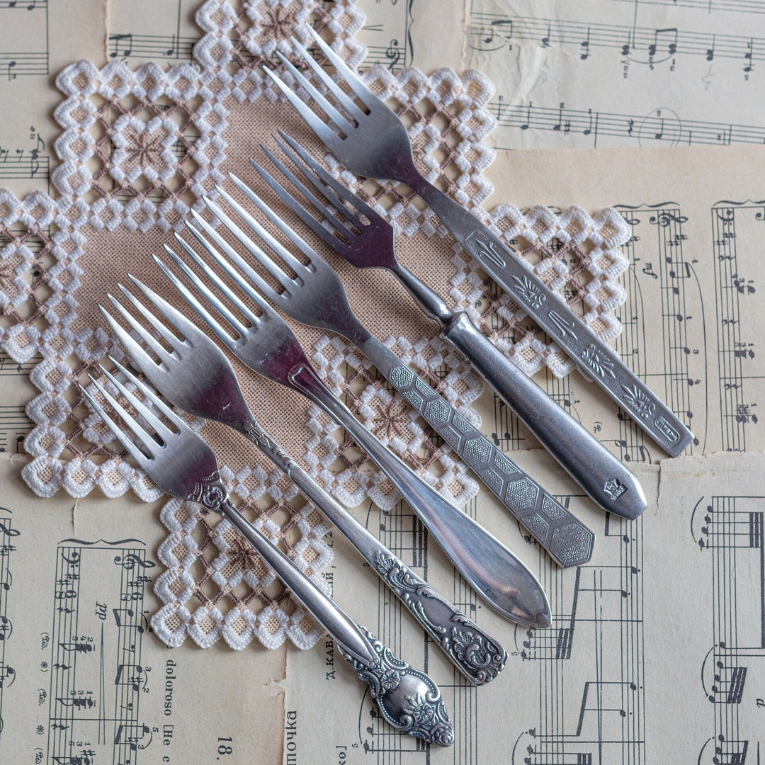 6x Mismatched Forks Unique Flatware Vintage Cutlery Mismatched Etsy