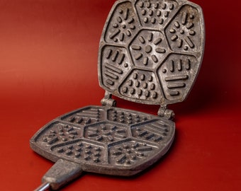 Plancha para gofres Molde para hornear pasteles Molde para gofres vintage Herramientas de cocina Prensa para galletas