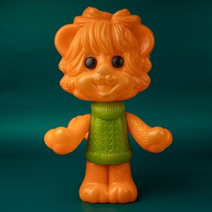 Vintage Plastikspielzeug Löwe Puppe Wilde Tiere Kunststoff Badespielzeug für Kleinkinder Spielzeug für draußen