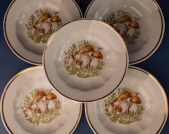 Vintage Riga Porcelain Bowl: Mushroom Cottagecore Kids Dinnerware