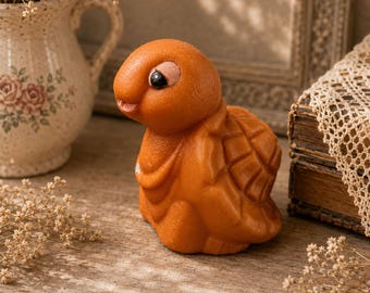Soviet plastic toy Pink turtle toy Toddler bath toys Plastic animal doll baby toddler toys
