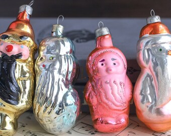 Adornos navideños vintage Adorno de gnomo elfo Adornos navideños de vidrio Adornos de vidrio soplado para árbol de Papá Noel