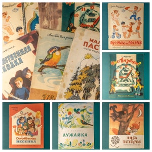 Vintage used kids books in Russian language 70s 80s Bulk preschool educational books