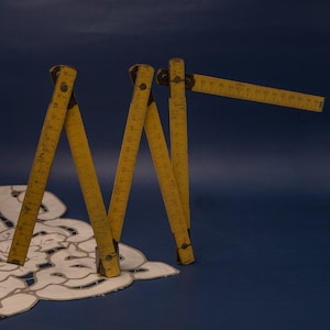 Antiker Zollstock Messstab Messwerkzeug Holz Zollstock Industrielles Dekor Handwerker-Werkzeuge