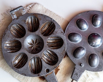 Cortador de galletas de Pascua de hierro fundido, nueces Oreshki, molde para hornear pasteles Vintage, herramientas de cocina, molde para gofres, utensilios para hornear
