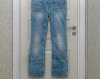 Vaqueros bota de tiro bajo Pepe Jeans Mod. Chimed: Denim desgastado Y2K (W29 L32)