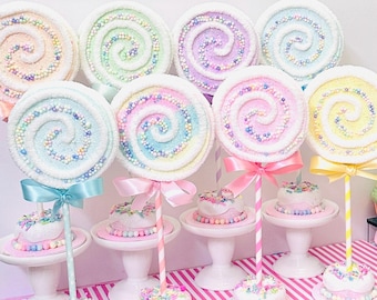 Lollipop Donut Stand Centerpiece 10 Inch Faux with Bits 4 inch Wide Sold Individually