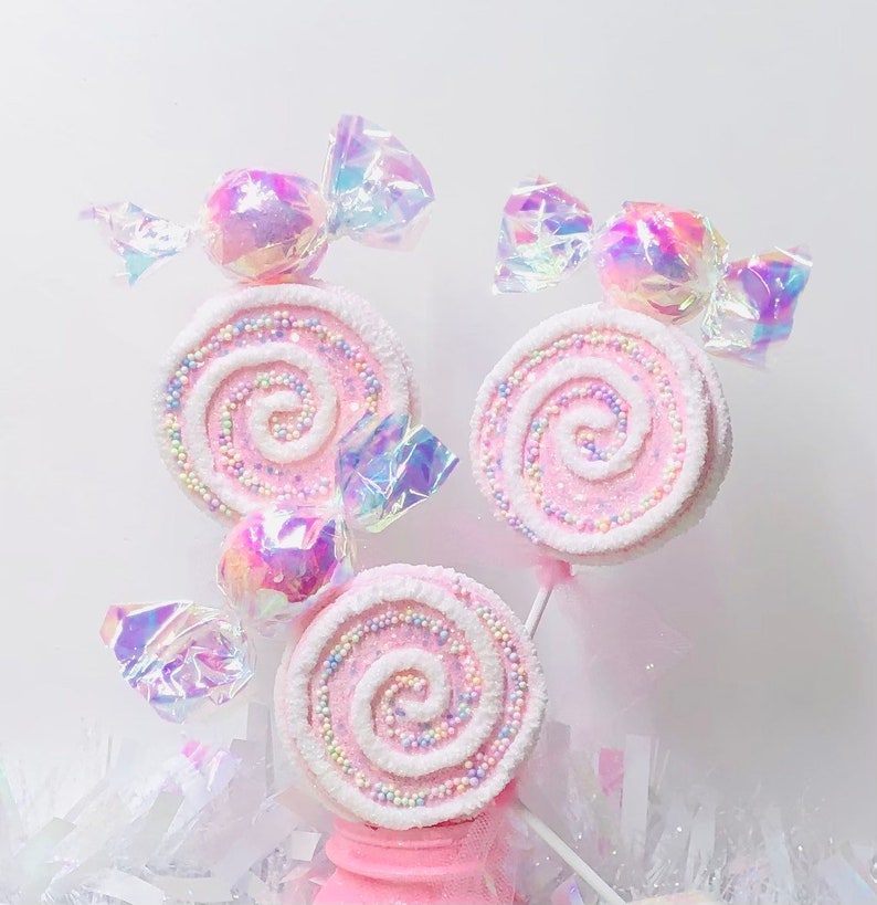 Iridescent Lollipop Candy Pick Christmas Tree 18 Inch Etsy