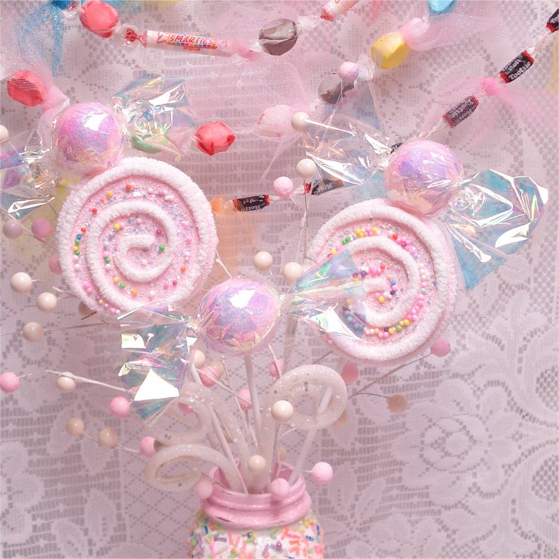 Iridescent Lollipop Candy Pick Christmas Tree 18 Inch Etsy
