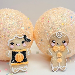 Halloween Pair Gingerbread Sugar Cookie Ghost Pumpkin Bat  Candy Land Fake Bake 3 Inch