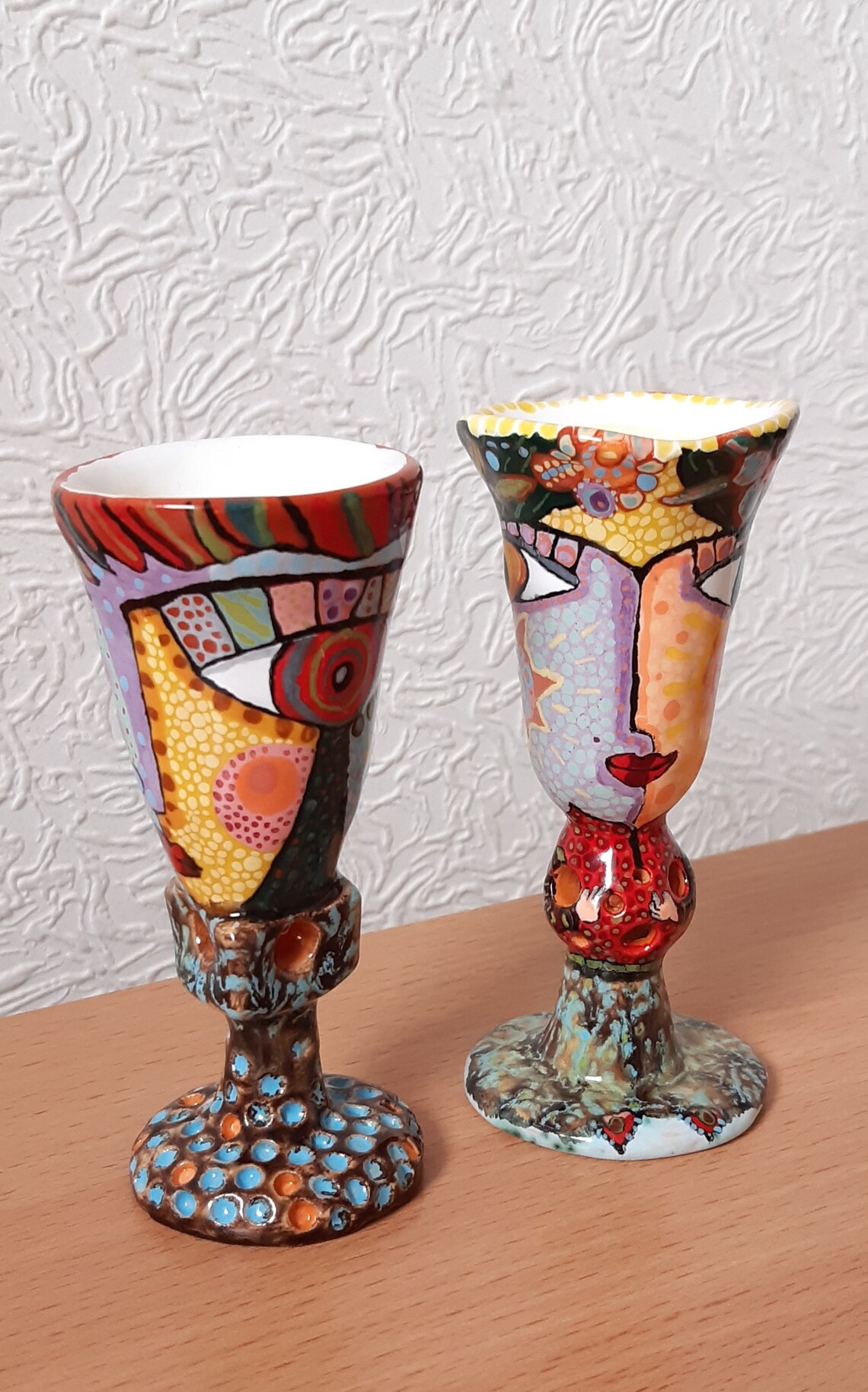 Ceramic glasses Handpainted glasses Ceramic handmade Etsy