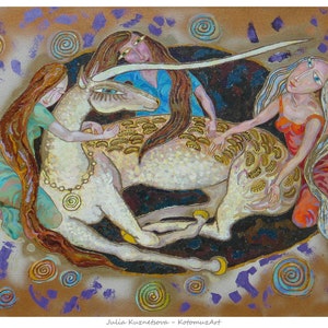 Ukrainian artist, Postcard based on my painting "Sorceresses", Digital download, Ukrainian Seller, Wall Art
