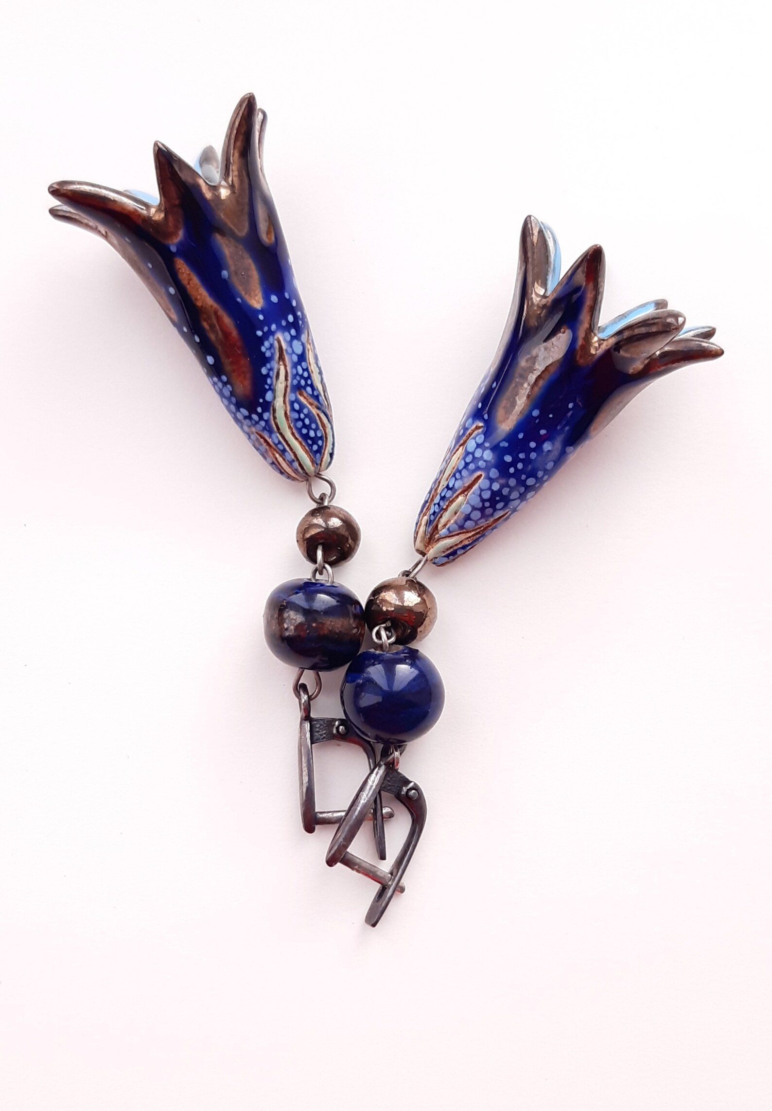 Ceramic jewelry designer jewelry handpainted artistic Etsy